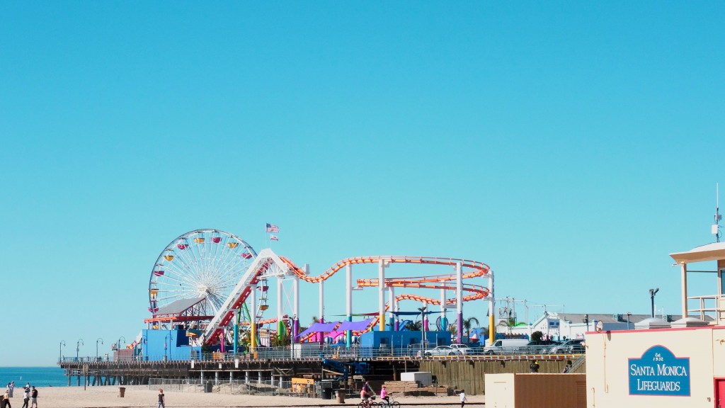 Santa Monica Pier visto da praia.